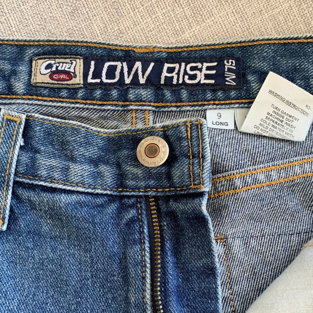 Cruel Girl Low Rise Cowgirl Boot Jeans Blue Denim Western Saddle-Ready Size 9